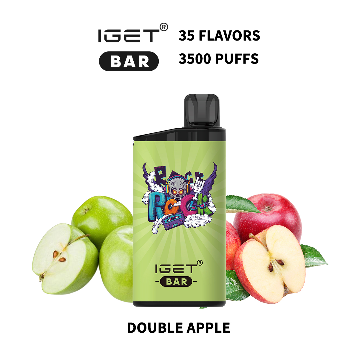 IGET BAR 3500Puffs DOUBLE APPLE (5PCS)