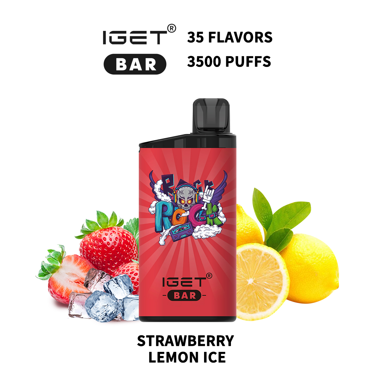 IGET BAR 3500Puffs STRAWBERRY LEMON ICE (5PCS)