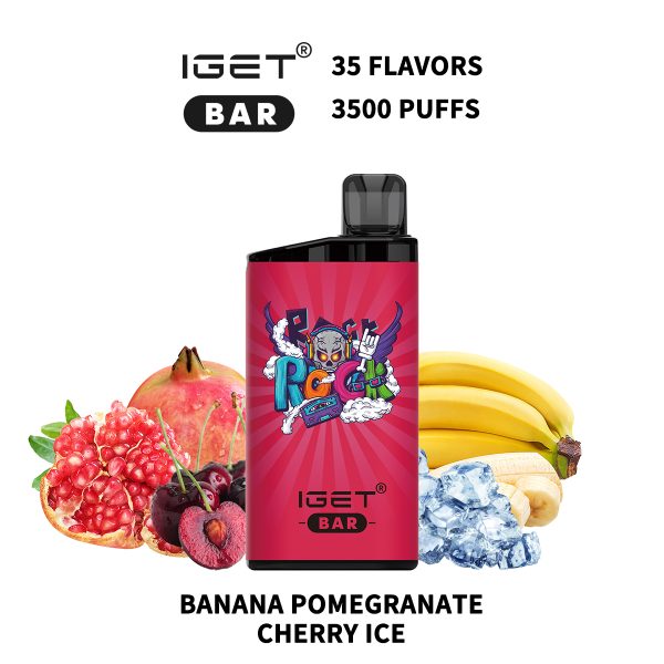 IGET BAR 3500Puffs BANANA POMEGRANATE CHERRY ICE (5PCS)